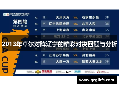 2013年卓尔对阵辽宁的精彩对决回顾与分析